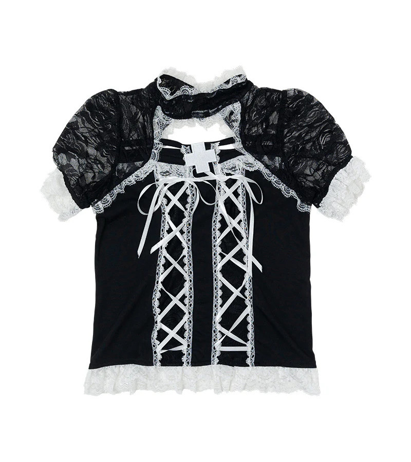 Healing ♡ Heart Lace T-Shirt ACDC RAG