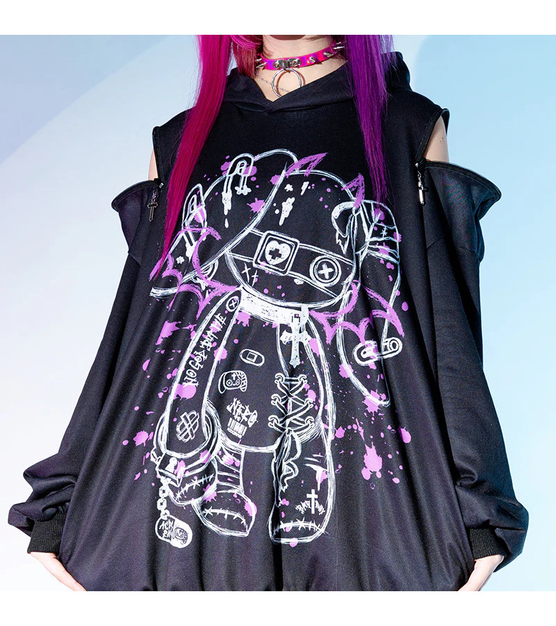 Blood Nero Hoodie Lapin Violet ACDC RAG