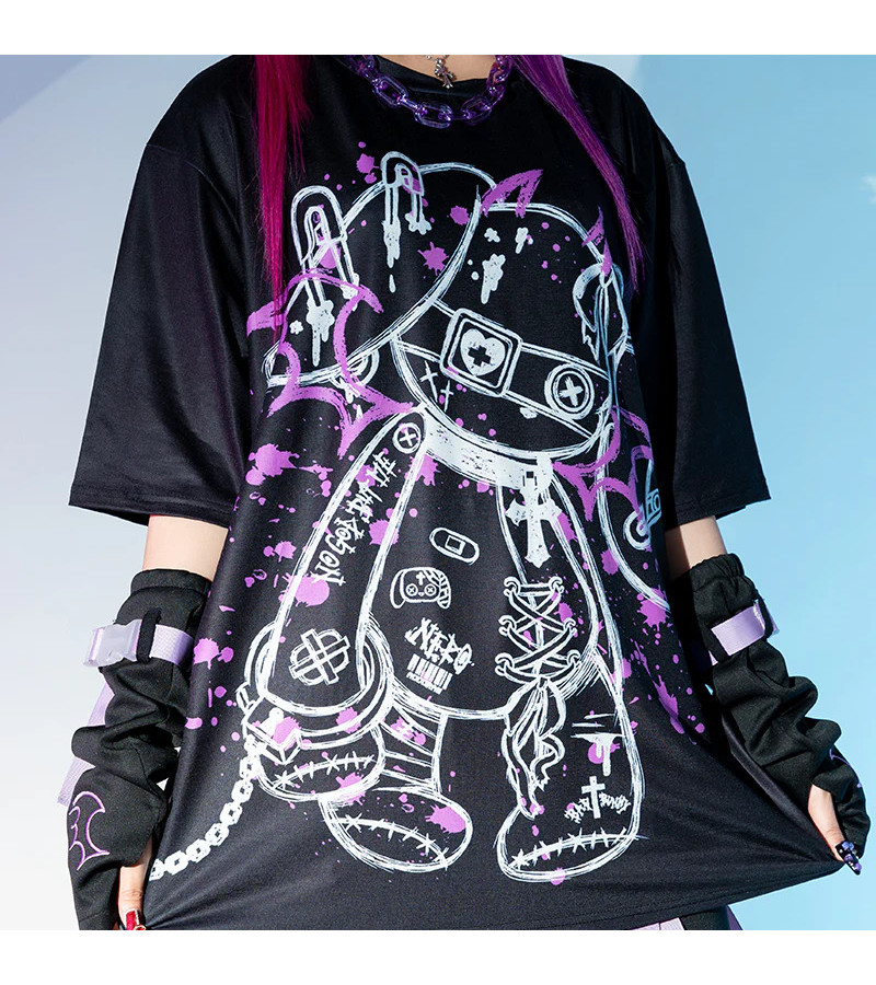 Blood Nero T-shirt Lapin Violet ACDC RAG