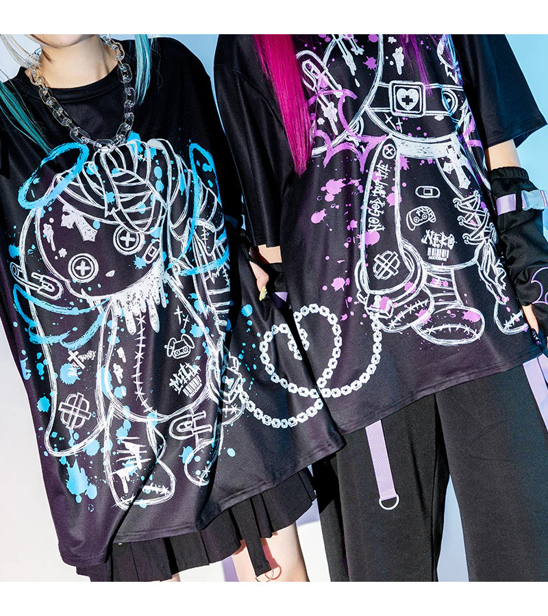 Blood Nero T-shirt Lapin Violet ACDC RAG