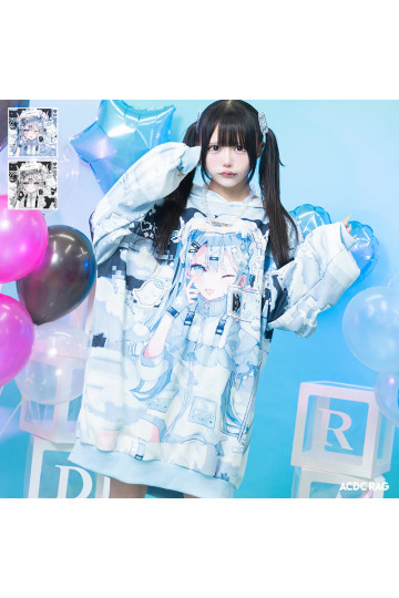 Game Girl Hoodie Bleu ACDC RAG