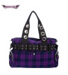 Grand Sac à Main Punk Tartan Violet