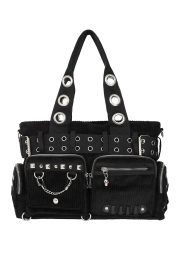 Black Corduroy Gothic Sweet Revenge Handbag