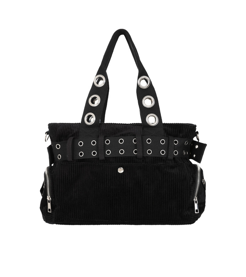 Grand Sac A Main Velours Noir Sweet Revenge