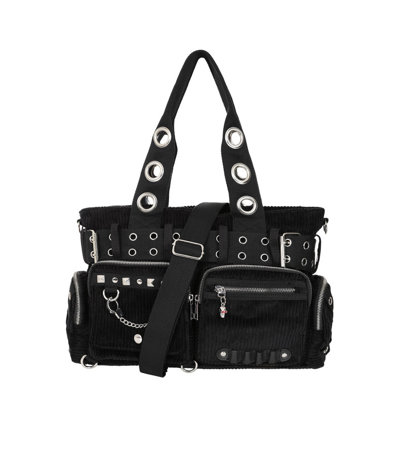 Black Corduroy Gothic Sweet Revenge Handbag