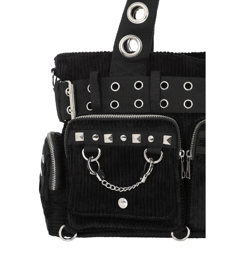 Black Corduroy Gothic Sweet Revenge Handbag