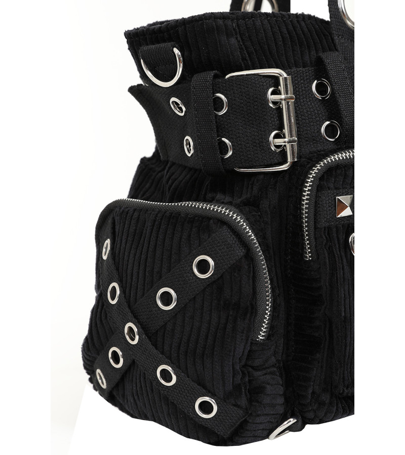 Grand Sac A Main Velours Noir Sweet Revenge
