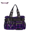 Grand Sac à Main Punk Tartan Violet