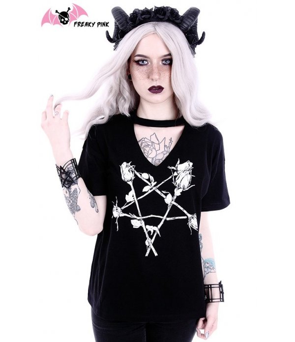 T-shirt Rose Pentagram Col V