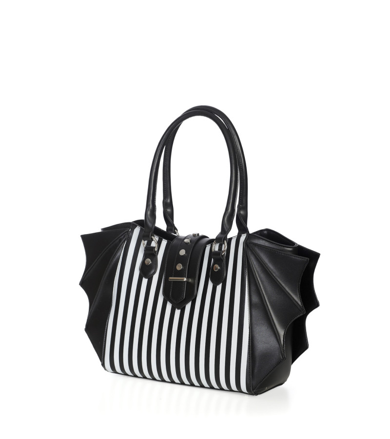Black And White Stripes Annabelle Handbag