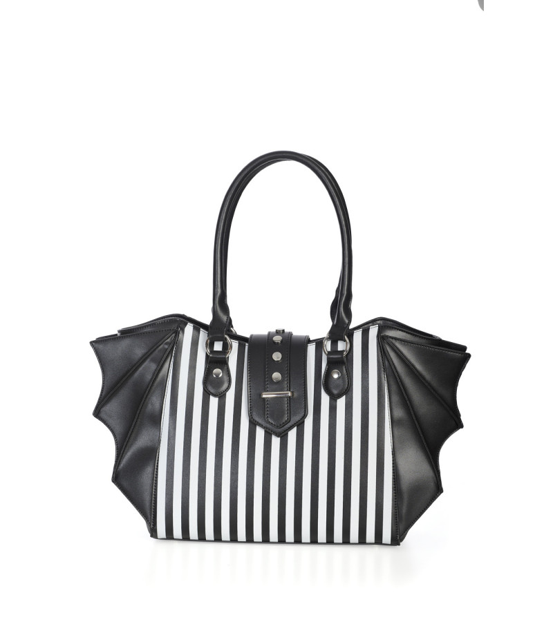 Black And White Stripes Annabelle Handbag