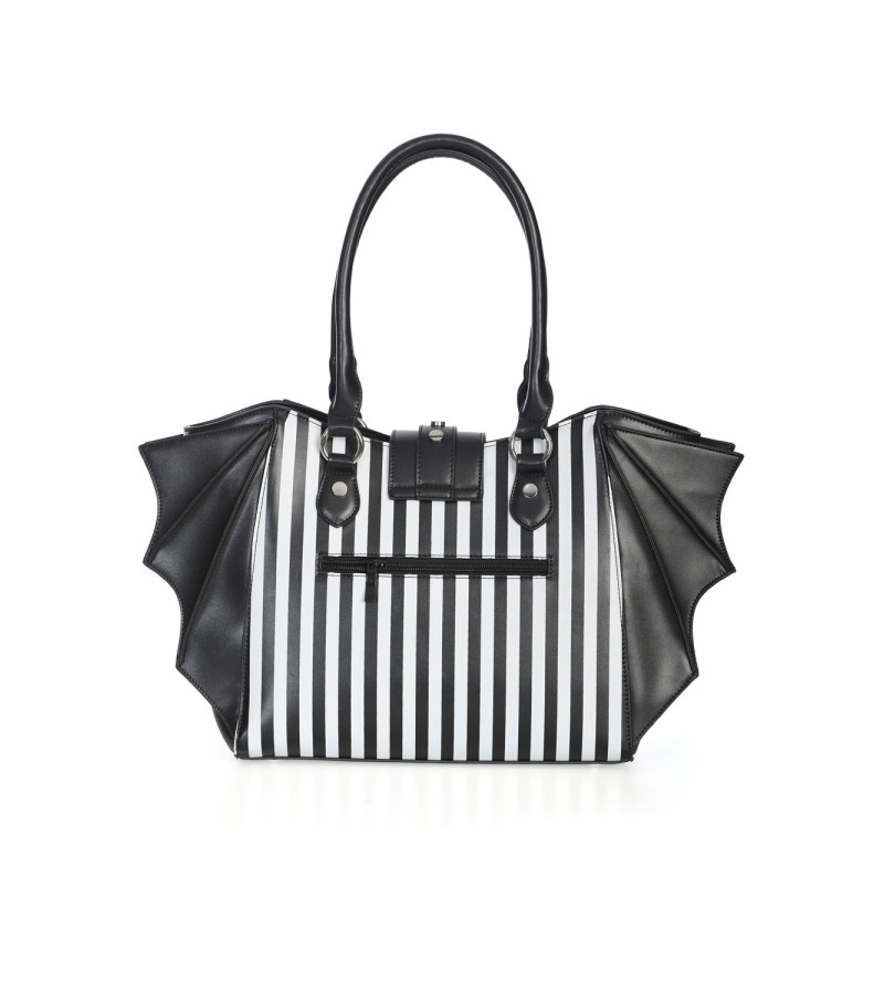 Sac à Main Annabelle Rayé Noir Et Blanc