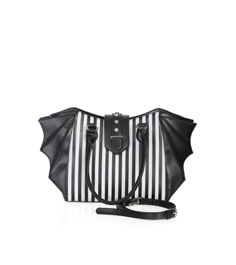Black And White Stripes Annabelle Handbag