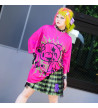 T-shirt Oversized Vivid Gloomy Rose Fuchsia ACDC RAG