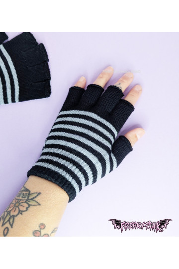 Gants Petites Rayures Grises Noires
