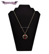 Half Moon Red Gems Gothic Necklace Freaky Pink