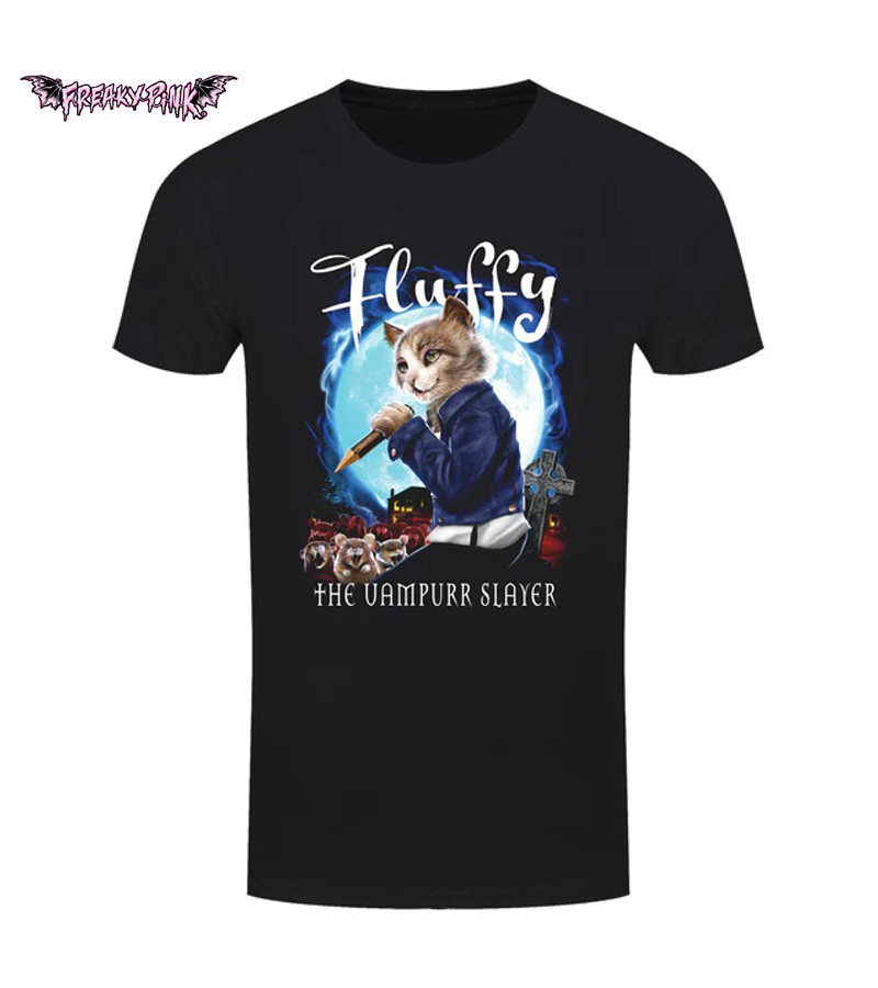 T-shirt Fluffy The Vampurr Slayer Horror Cats T-shirt Fluffy The Vampurr Slayer Horror Cats