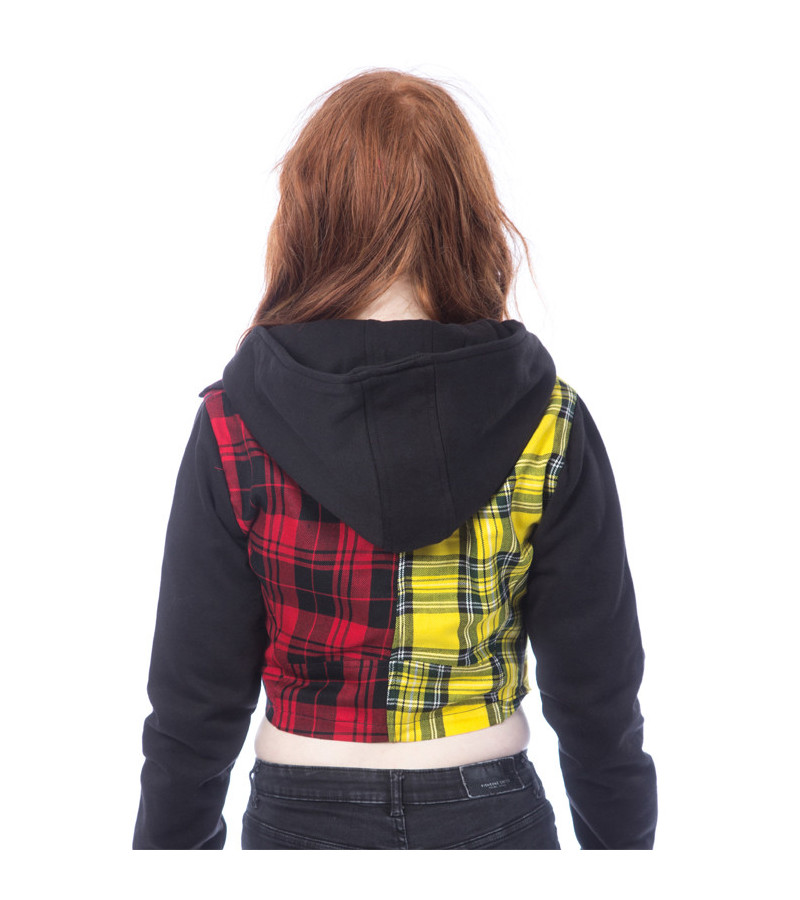 Veste Courte Tartan Rouge Et Jaune