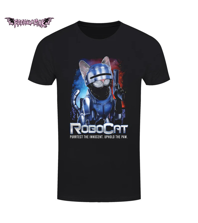 T-shirt RoboCat De Horror Cats - Freaky Pink