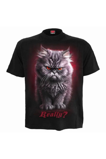 Spiral Cattitude Gothic Unisex T-shirt - Freaky Pink