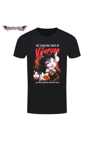 Horror Cats The Vampurr Unisex T-shirt - Freaky Pink