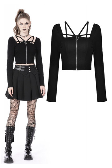 Black Heart Zip Top