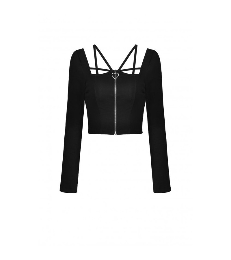 Top Coeur Zippé Noir