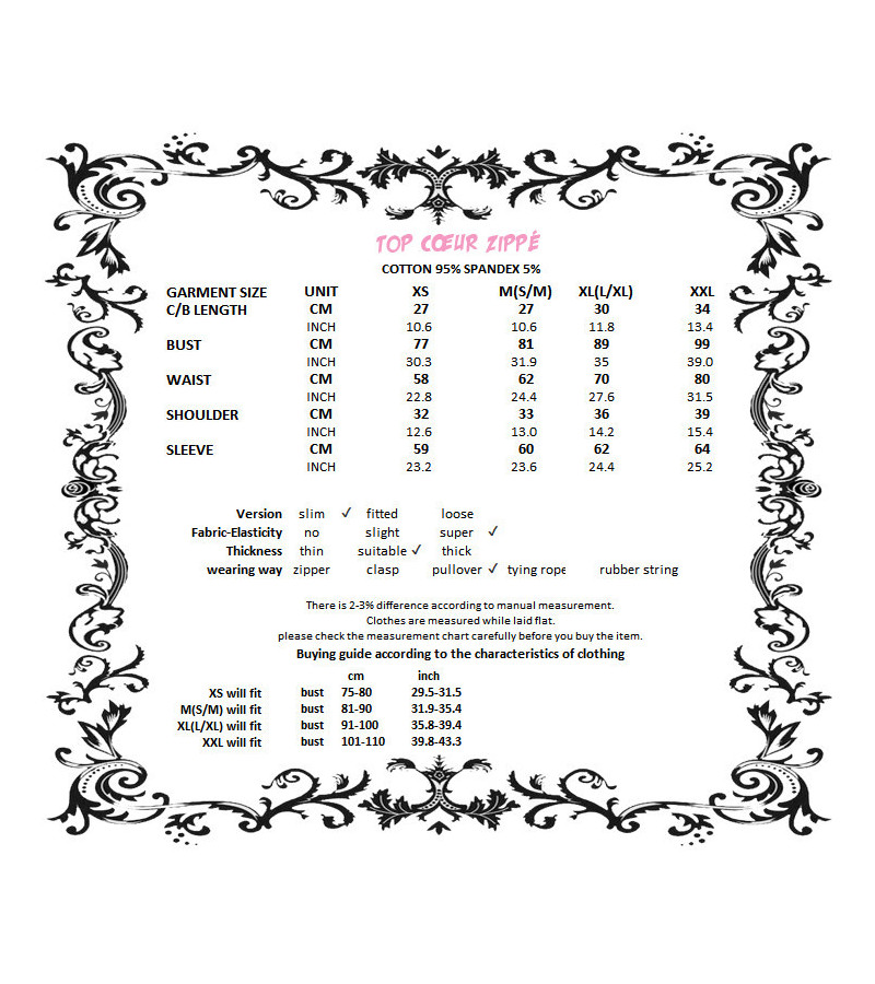 Top Coeur Zippé Noir dark In Love - Freaky Pink