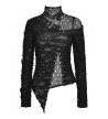 Punk Asymmetric Long Sleeves Top With Shredded Fabric - Freaky Pink