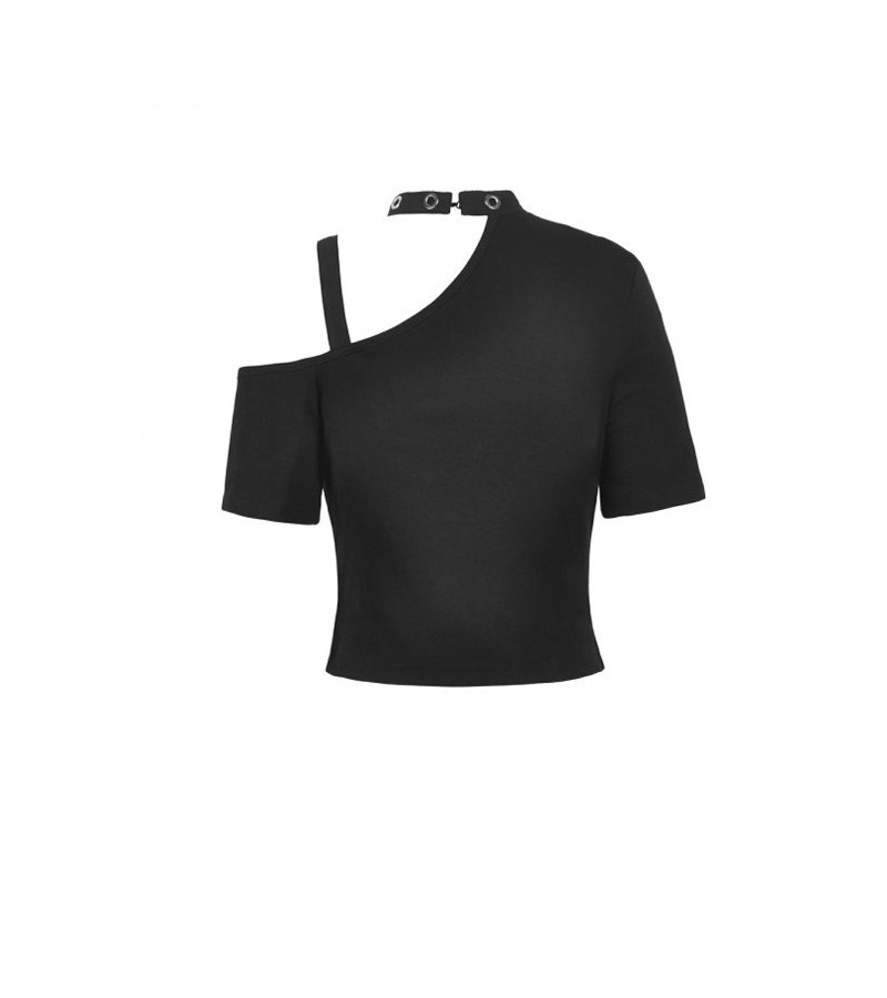 Punk Sexy Asymmetrical Cold Shoulder Top