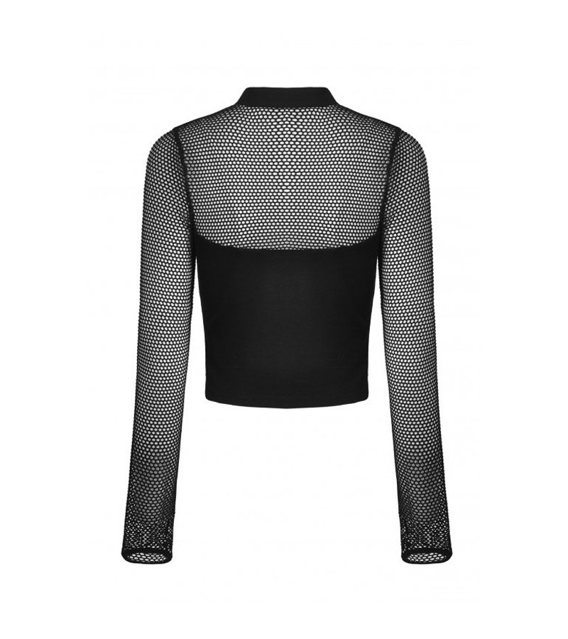 Smiley Face Black Fishnet Top
