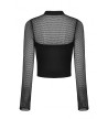 Smiley Face Black Fishnet Top