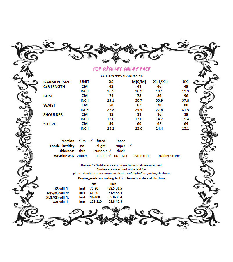 Smiley Face Black Fishnet Top