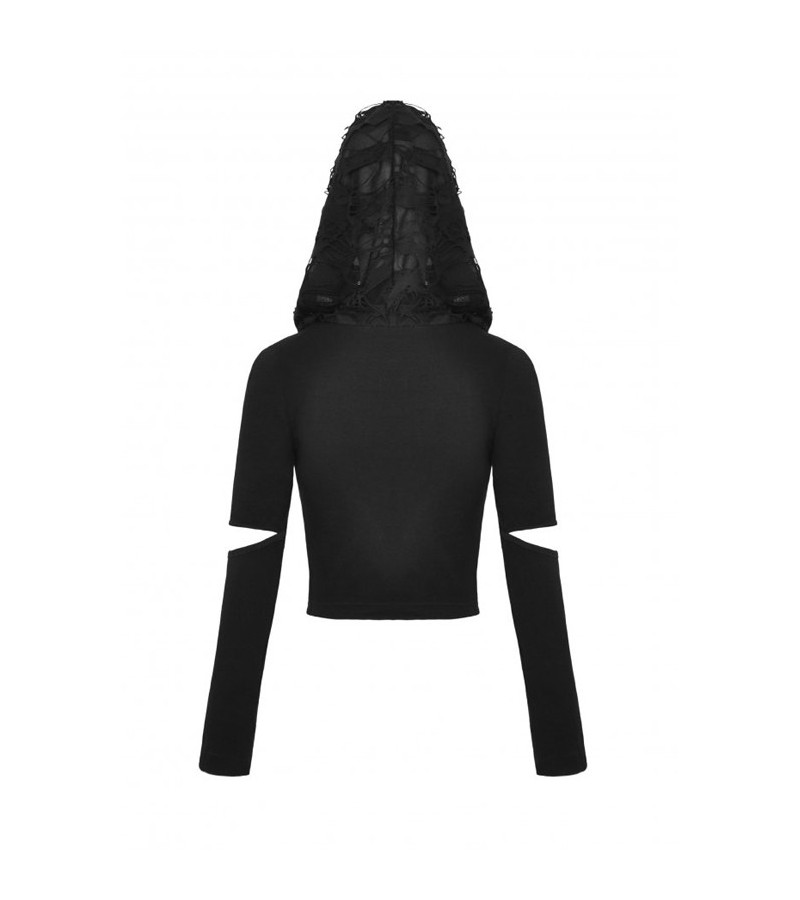 Punk Top With Distressed Hood