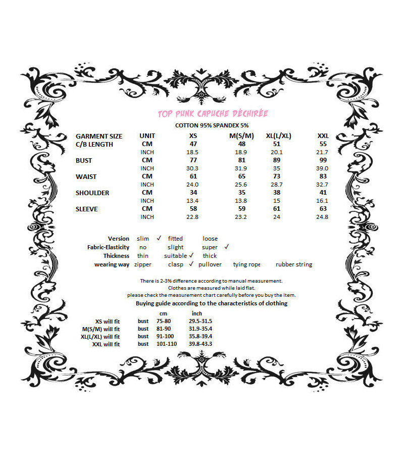 Punk Top With Distressed Hood