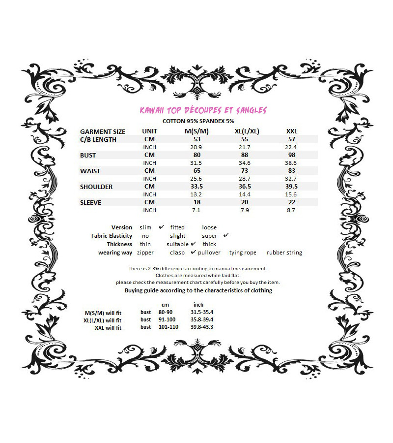 Kawaii Top Découpes Et Sangles