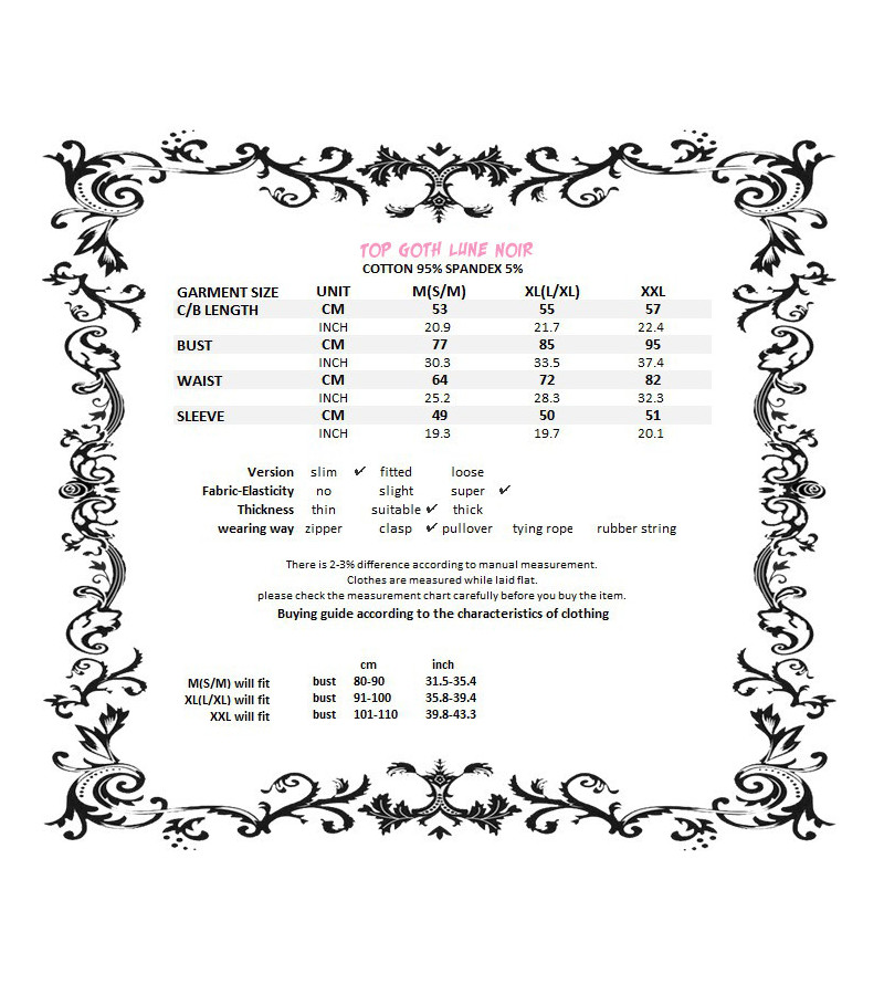 Top Goth Lune Noir