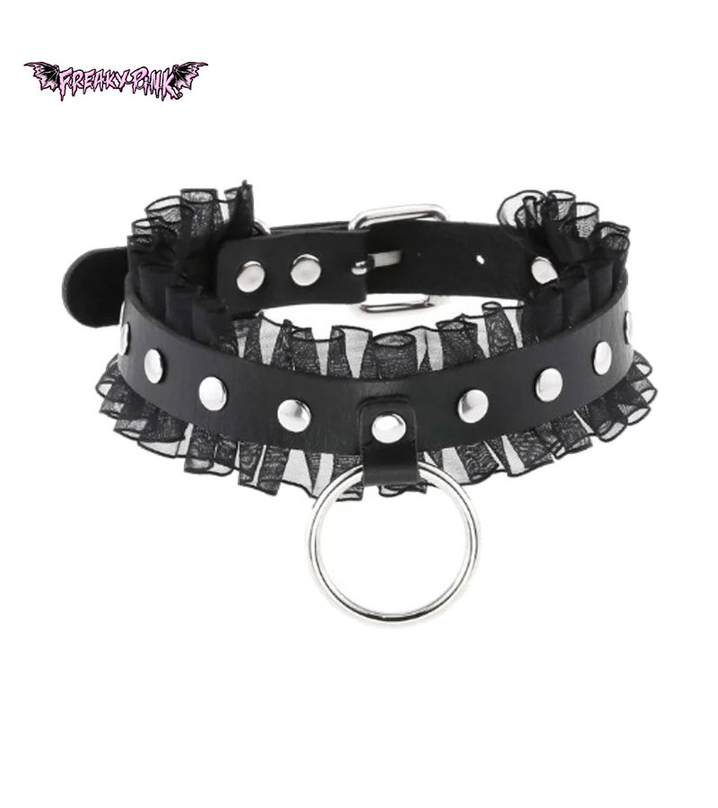 Choker Dentelle Noire Et Anneau Choker Dentelle Noire Et Anneau