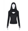 Punk Top With Harness And Distressed Hood
