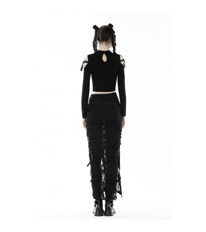 Gothic Long Sleeves Top With Lacing