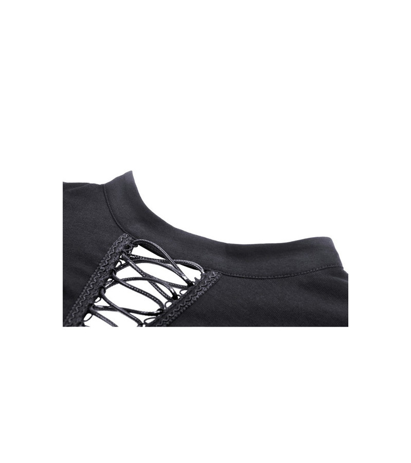 Gothic Long Sleeves Top With Lacing