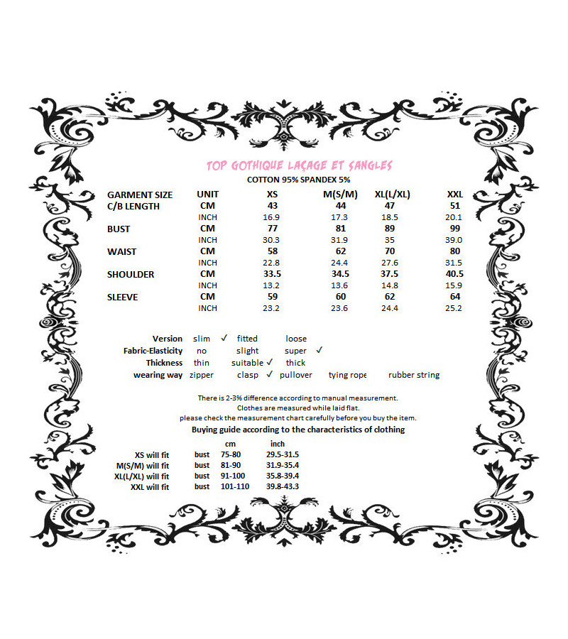 Top Gothique Laçage Et Sangles