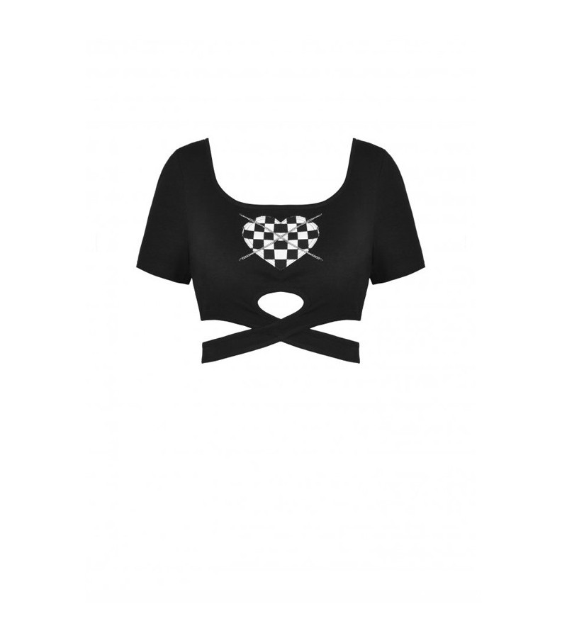 Crop Top Coeur Damier