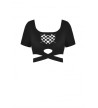 Crop Top Coeur Damier