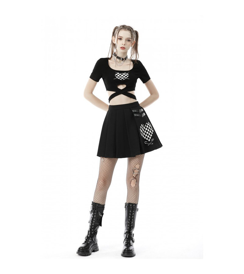 Crop Top Coeur Damier