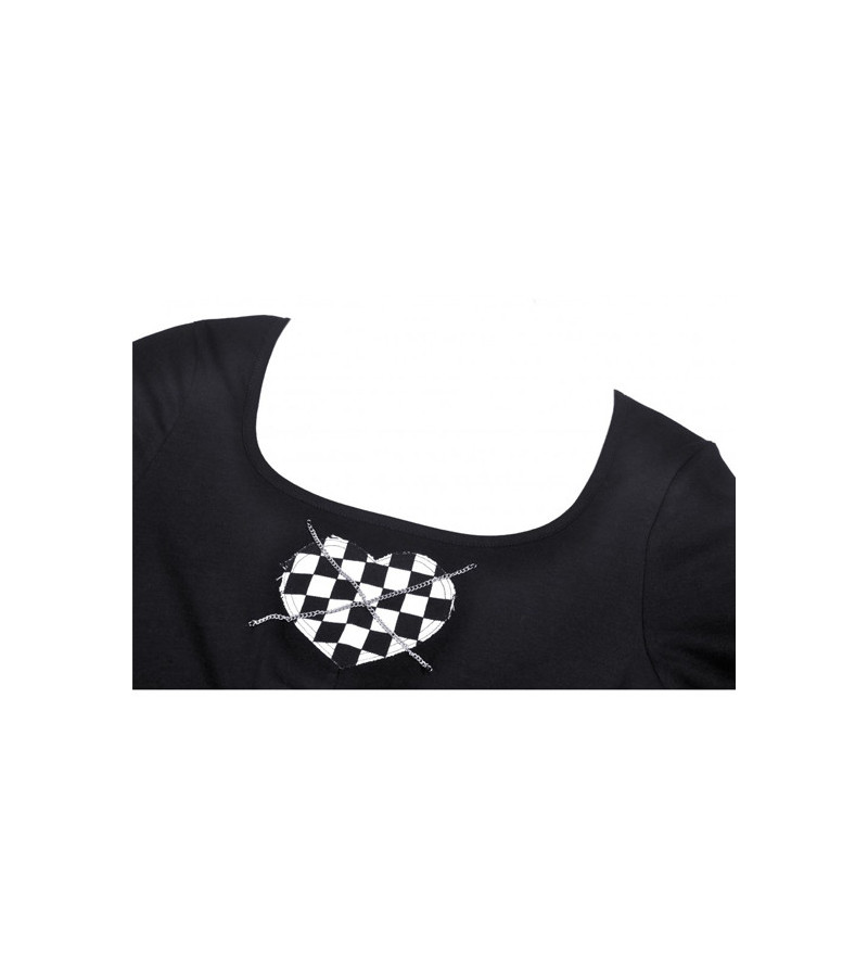 Crop Top Coeur Damier
