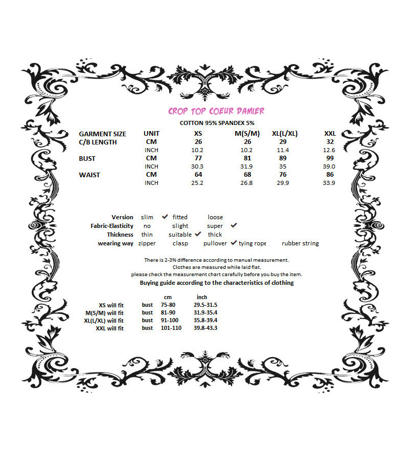 Crop Top Coeur Damier