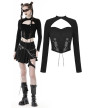 Punk Rock Long Sleeves Black Fishnet Top