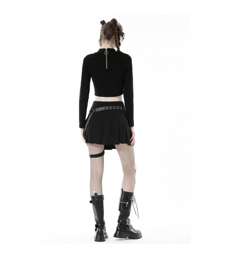 Punk Rock Long Sleeves Black Fishnet Top