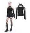 Gothic Black Fishnet Top With Straps